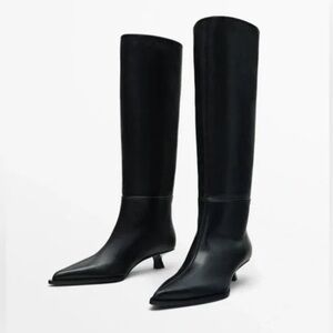 Massimo Dutti kitten heel boots